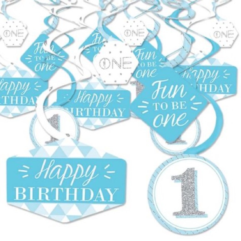 “Fun to be One” Party Swirl Decorations (40ct)